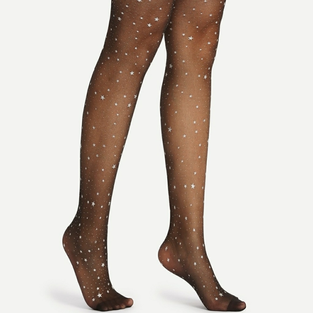 Star Pattern Sheer Mesh Pantyhose Stockings